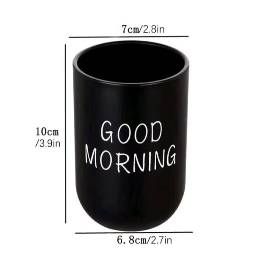💕 $4 Bundled Good Morning Bathroom Routine Cup in Black